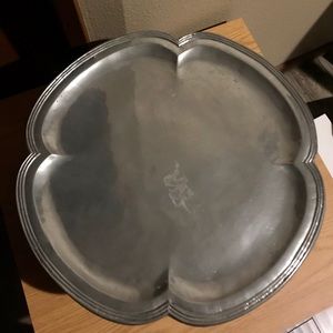 Large serving tray, pewter vintage